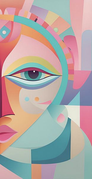 Visage abstrait par Niek Traas