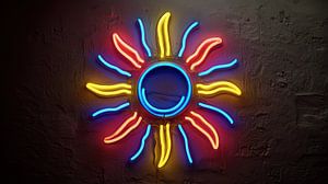 Neon sun panorama