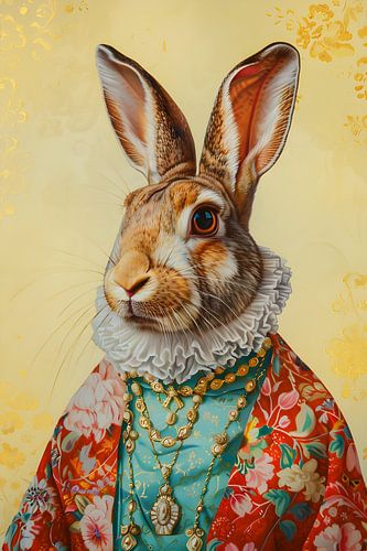 Portrait de lapin chic