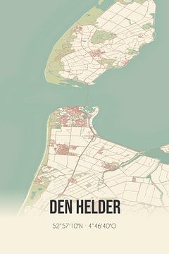 Vintage landkaart van Den Helder (Noord-Holland) van MijnStadsPoster