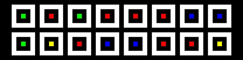 Verschachtelt | Mittig | 08x02 | N=02 | Random #09 | RGBY von Gerhard Haberern