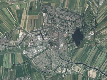 Photo aérienne d'Alphen aan den Rijn sur Maps Are Art