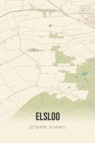 Alte Karte von Elsloo (Fryslan)