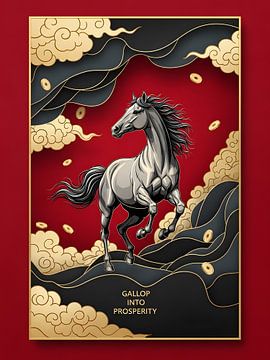 Galloping Horse for Lunar New Year Prosperity by Clay Artista