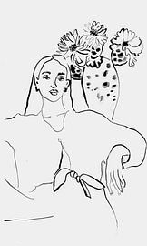 Portret met cactusbloesem #5 van Beate Tubach