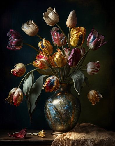 Stilleven tulpen van Digital Art Studio