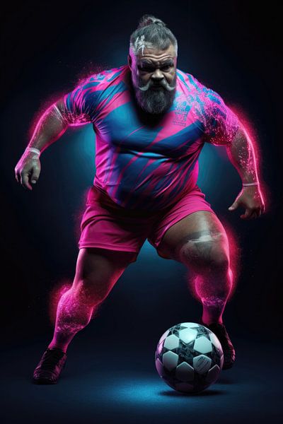 Neon voetballer van BEARpictureart