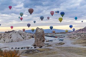 De nombreux ballons au-dessus de la Cappadoce