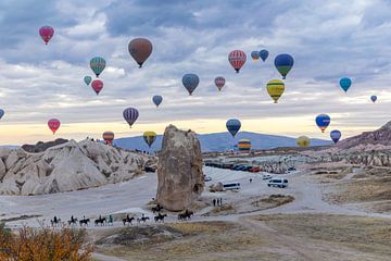 Many balloons over Cappadocia