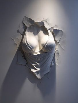 Minimalist 3D wall art with architectural depth illusion