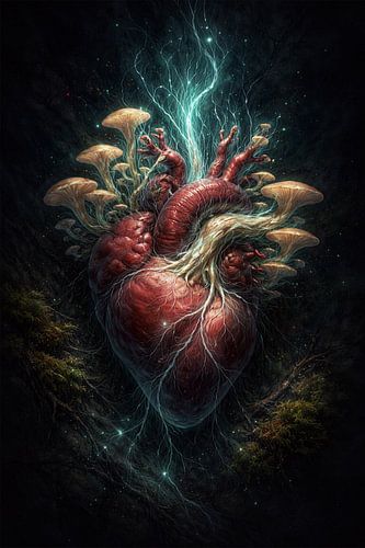 Mycelium Heart - Surreal Fungal Growth