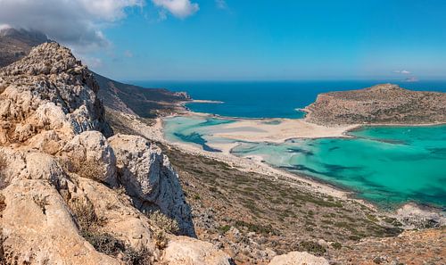 The Balos Lagoon with Cape Tigani, Kissamos, Crete, Greece by Rene van der Meer