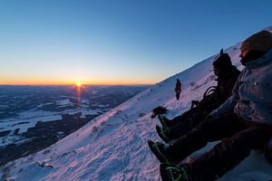 Sonnenaufgang auf dem Mt Yotei. Hokkaido, Japan 2018.