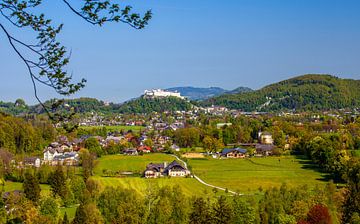 On Hellbrunn Hill with a view of the fortress by Christa Kramer