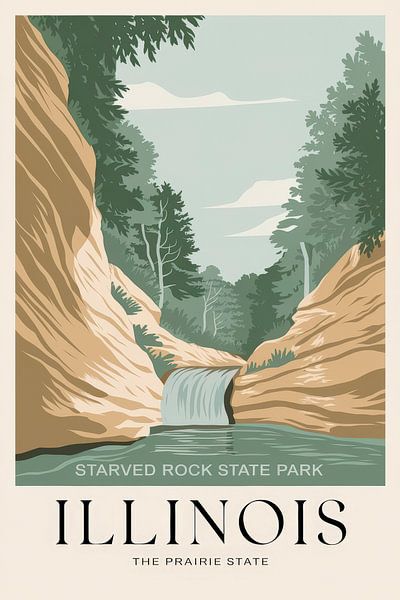 Illinois Vintage Travel Poster by Poster Art Shop