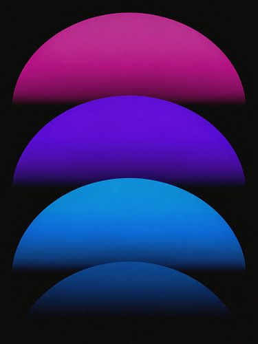 Minimalistische Gradient Dark Aesthetic - Glühende Neon Halbkugeln Abstrakte Kunst