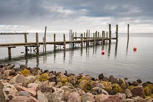 Landing stage on the North Sea coast on the island Amrum van Rico Ködder