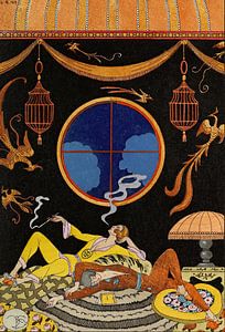 George Barbier - Falbalas et fanfreluches La paresse (Luiheid) (1925) van Peter Balan
