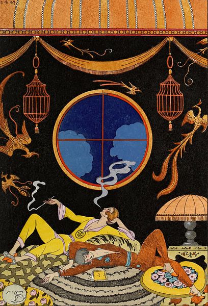 George Barbier - Falbalas et fanfreluches La paresse (Laziness) (1925) by Peter Balan