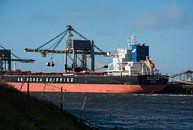 Schepen in de haven onder de kranen. van scheepskijkerhavenfotografie thumbnail