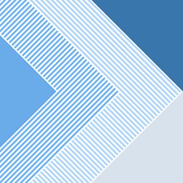 Abstrakte Retro Geometrie Blau von FRESH Fine Art