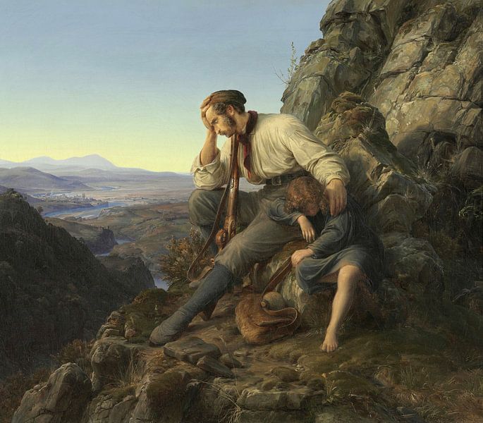 Karl Friedrich Lessing.Der Dieb und sein Kind von 1000 Schilderijen