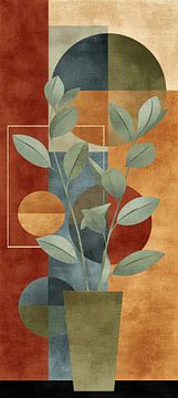 Earthy Shapes and Greenery van ARTEO Schilderijen