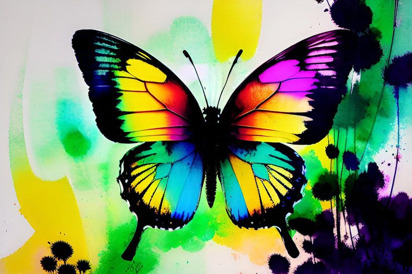 Een kleurenzee tijdens de vlucht: een oogverblindende vlinder van ButterflyPix