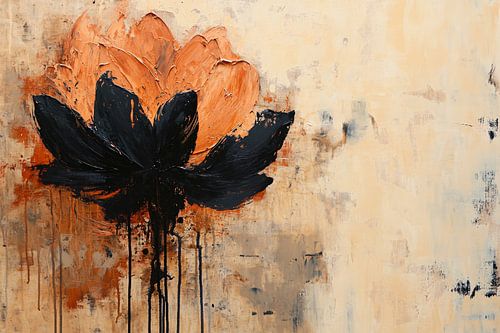 Abstracte bloem met contrasterende kleuren