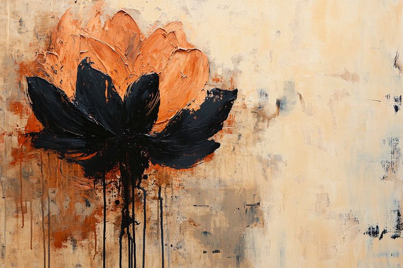 Abstrakte Blume mit kontrastierenden Farben von Art & Soul Creations