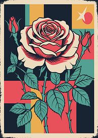 Retro Vintage Rose Poster Art by Art Kingdom