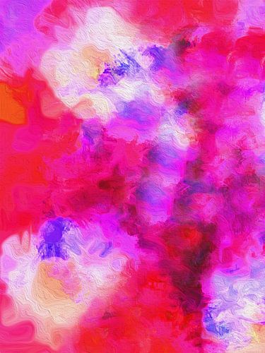 Abstract floral palette red and lilac by Joost Hogervorst