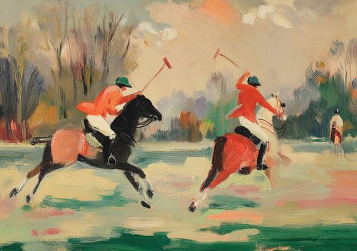 Dynamisch polo in het impressionisme