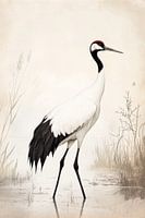 Kranich in stiller Eleganz an der Waterfront