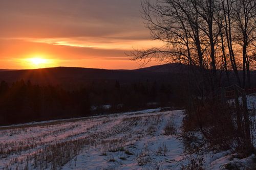 Een zonsopgang op een koude ochtend