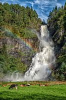 Waterval met regenboog