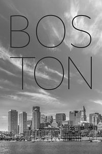 BOSTON Skyline Financial District & North End | Text & Skyline