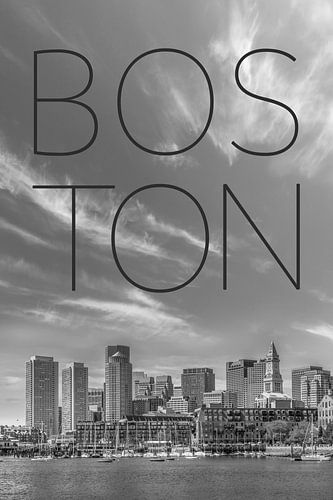 BOSTON Skyline Financieel district & North End | Tekst & Skyline