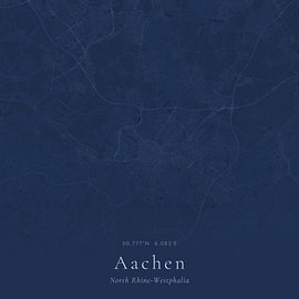 Historische Landkarte von Aachen, Deutschland von Ortsdrucke