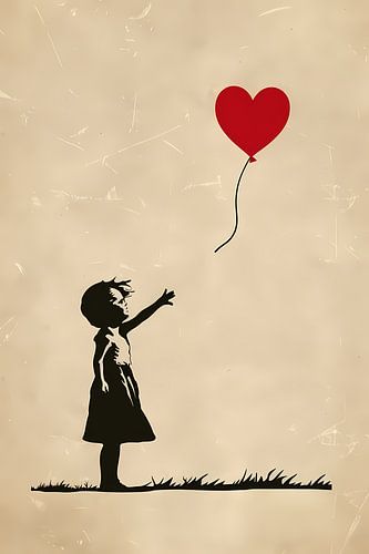 Meisje reikt naar Hartvormige Ballon