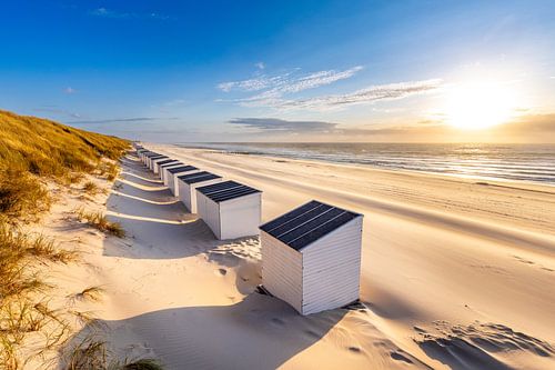 Het strand van Domburg met de strandhuisjes