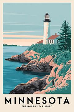 Minnesota Vintage Travel Poster by Poster Art Shop