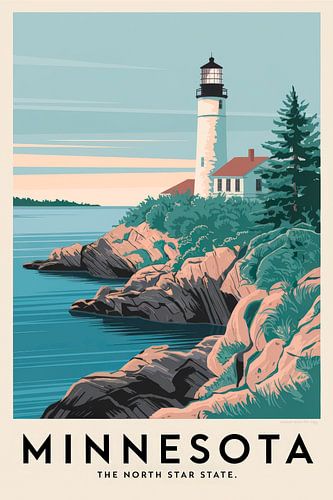 Affiche de voyage vintage du Minnesota