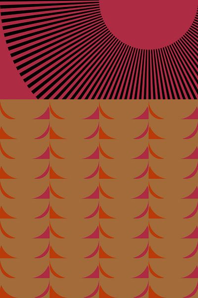 Retro kunst uit de jaren 70. Abstract geometrisch patroon nr. 14 van Dina Dankers