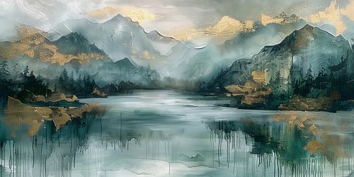 Réflexions sur la montagne à Gold &amp ; Amerald