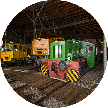 Diesellocs in Locloods Spoorweg museum Schwarzenberg van Rob Boon