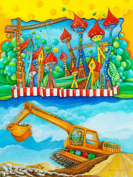 Bagger Stadt - Baustelle von Sonja Mengkowski