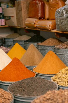 The spice towers in the Moroccan market | Morocco | travel photography