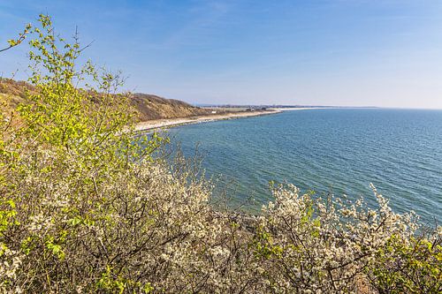 Uitzicht vanaf het hoge oeverpad bij Dornbusch op het eiland Hiddensee