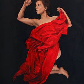Vrouw in rood van Martijn Versteeg